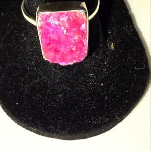Pink Cobolt Druzy Stone Ring